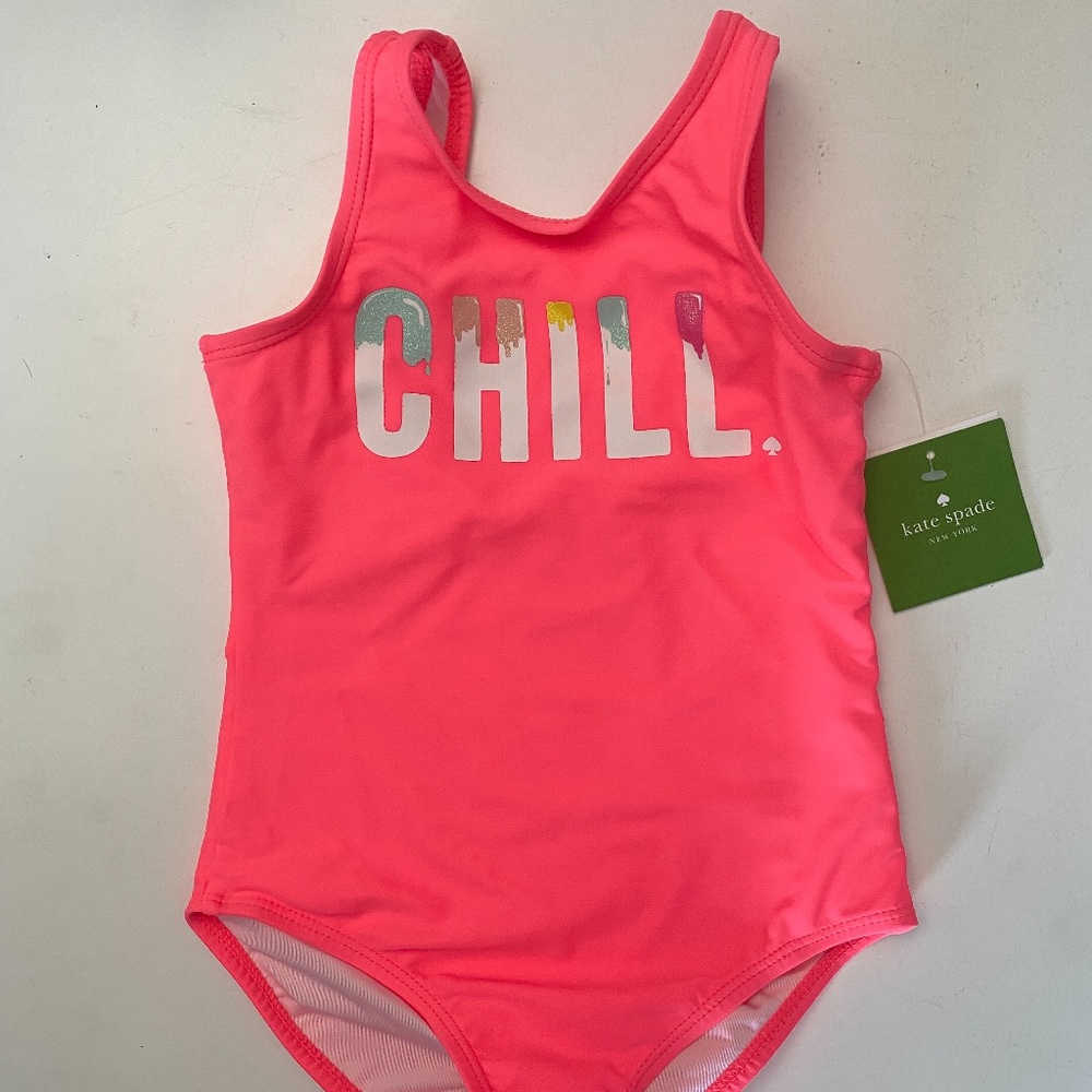 Girls Hot Pink Kate Spade Bathing Suit - Sz 5